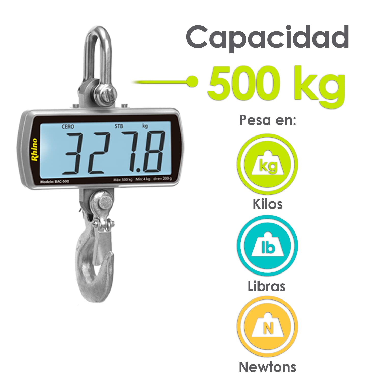 Báscula Electrónica Colgante 500 kg