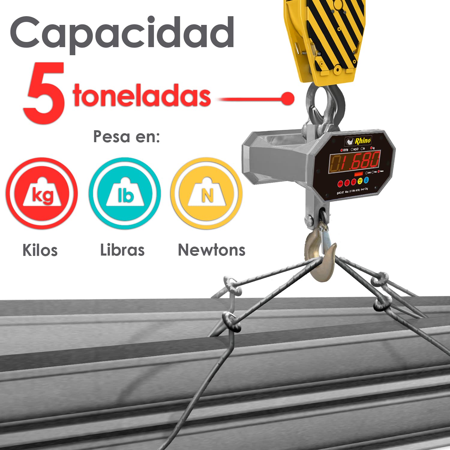 Báscula Electrónica Colgante 5,000 kg