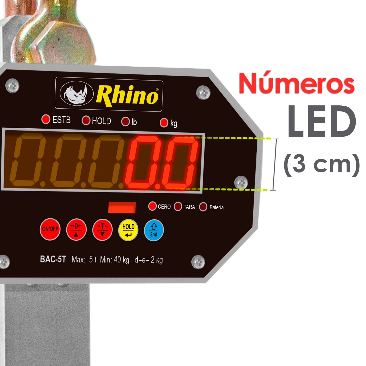 Báscula Electrónica Colgante 5,000 kg