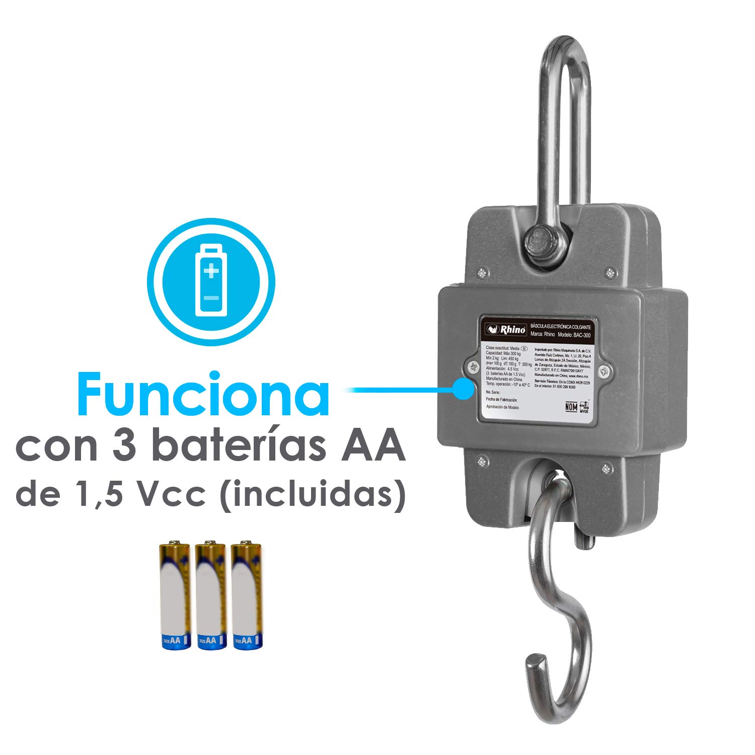 Báscula Electrónica Colgante 300 kg