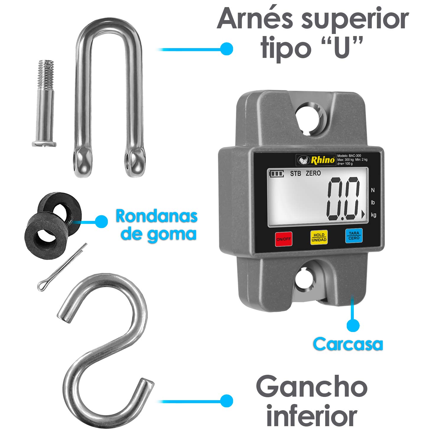 Báscula Electrónica Colgante 300 kg