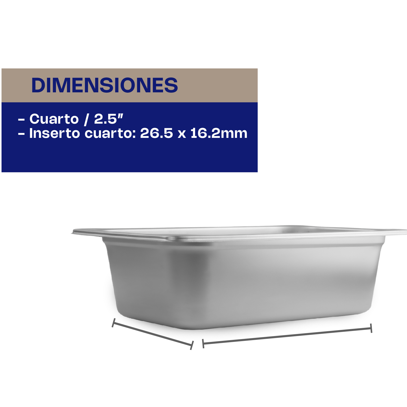 Inserto de Acero Inoxidable Cuarto 2.5"