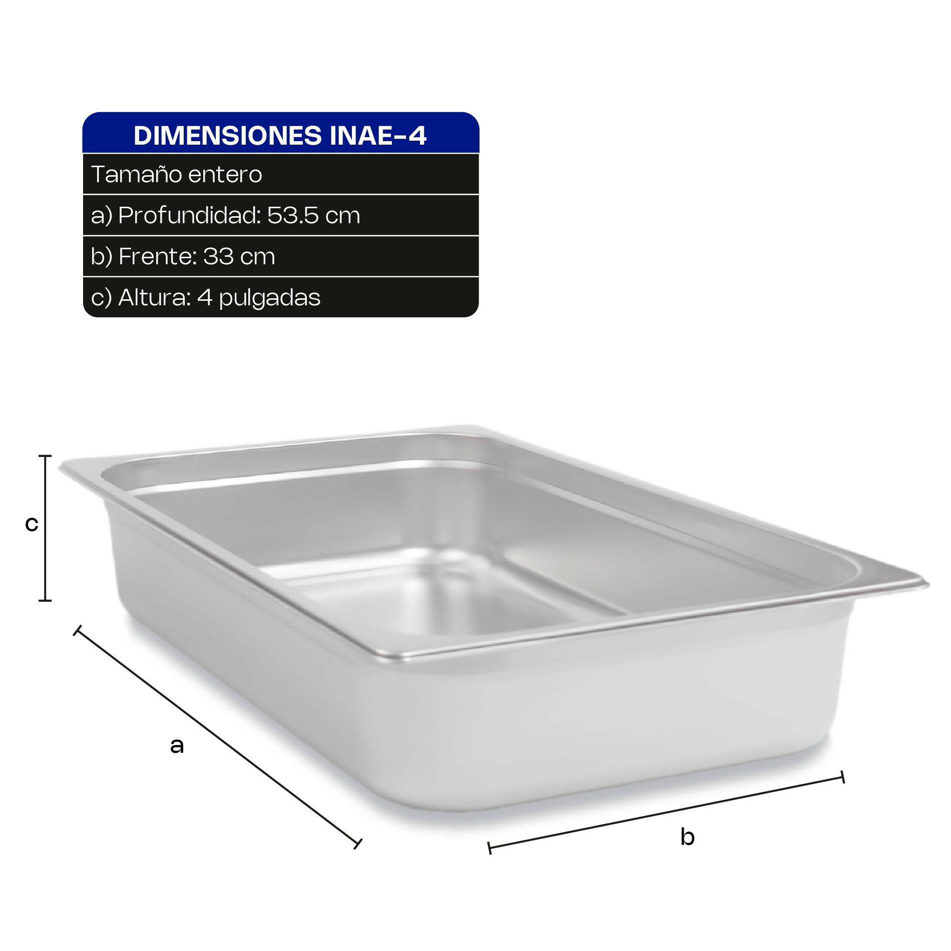 Inserto de Acero Inoxidable Entero 4"