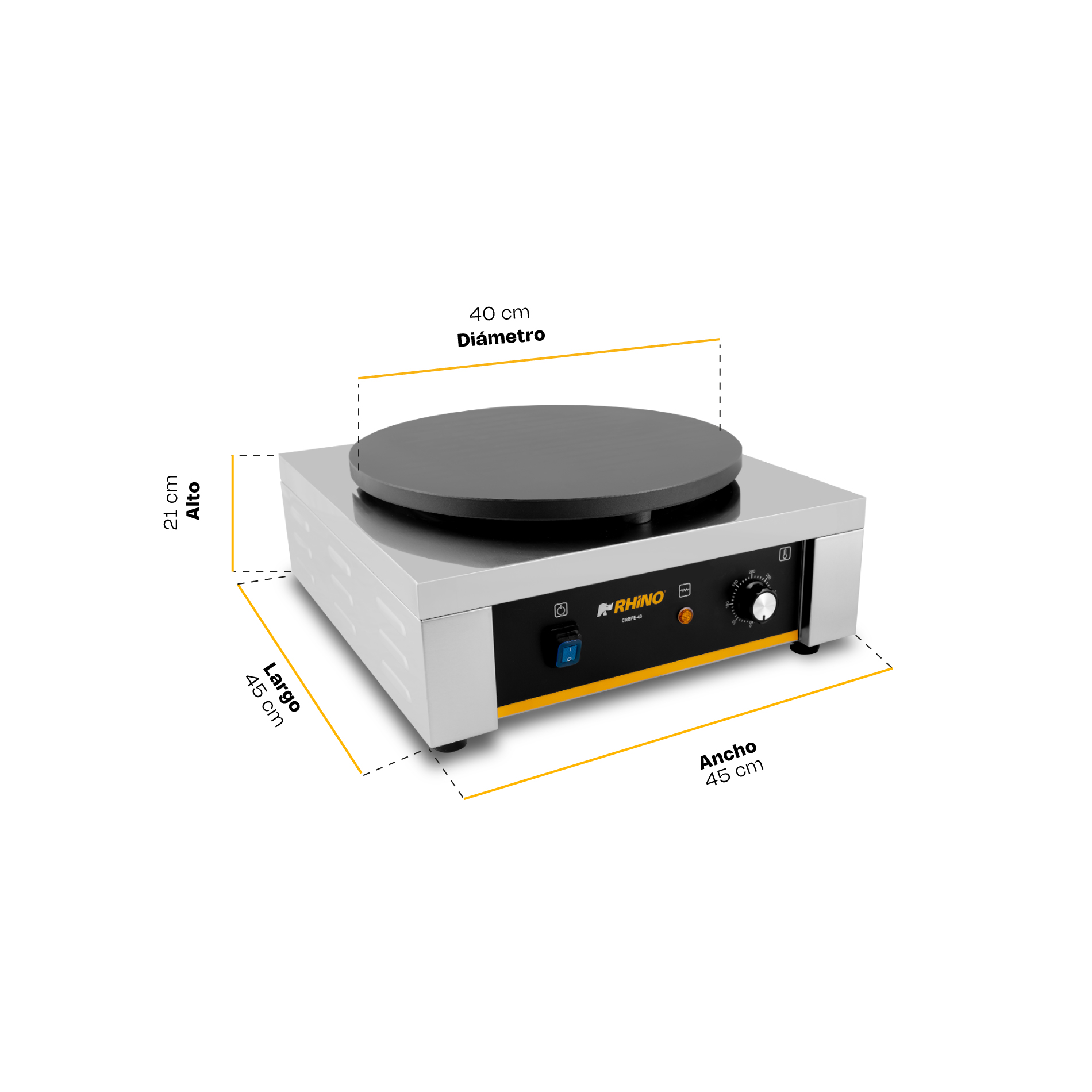 Crepera Eléctrica 2,000 W