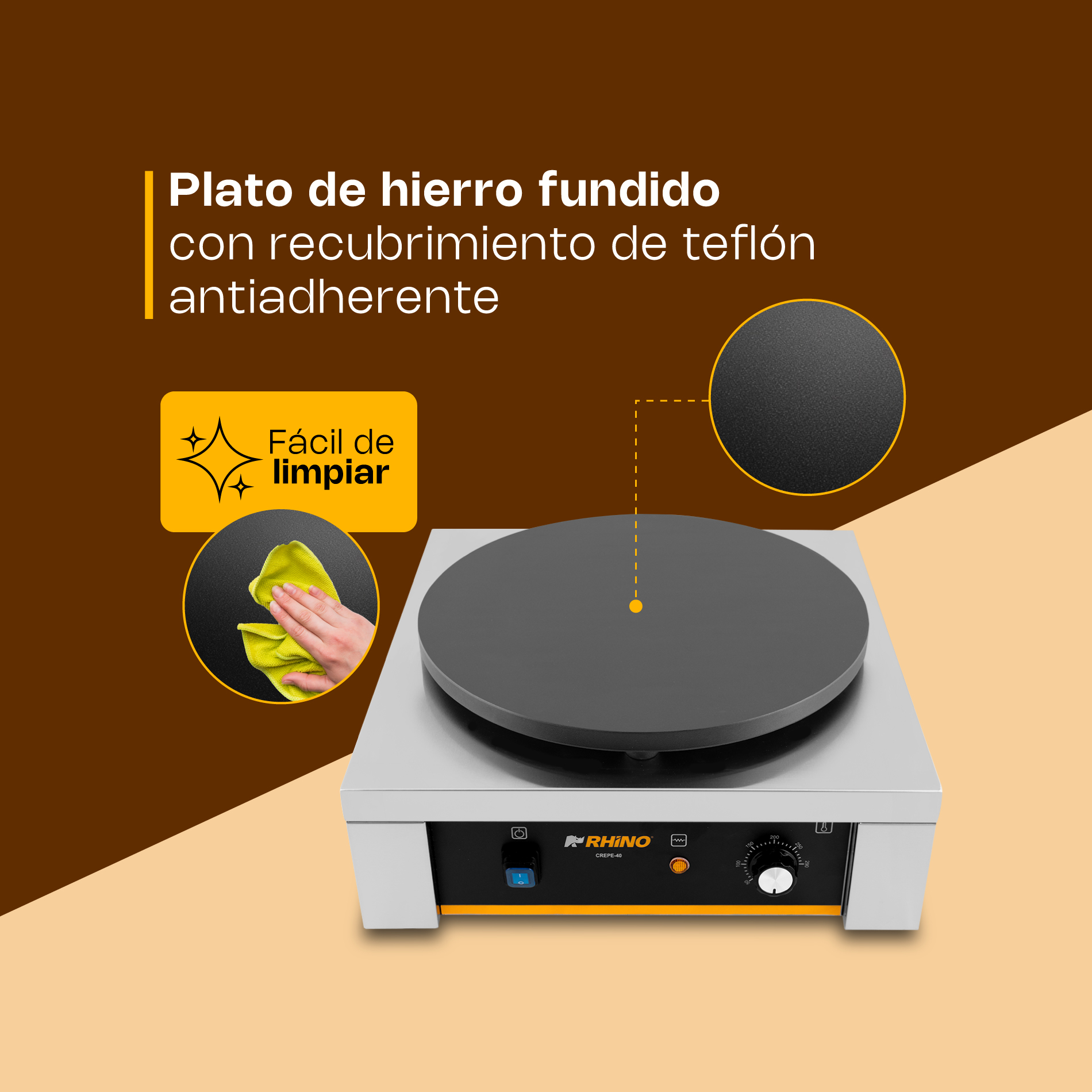 Crepera Eléctrica 2,000 W