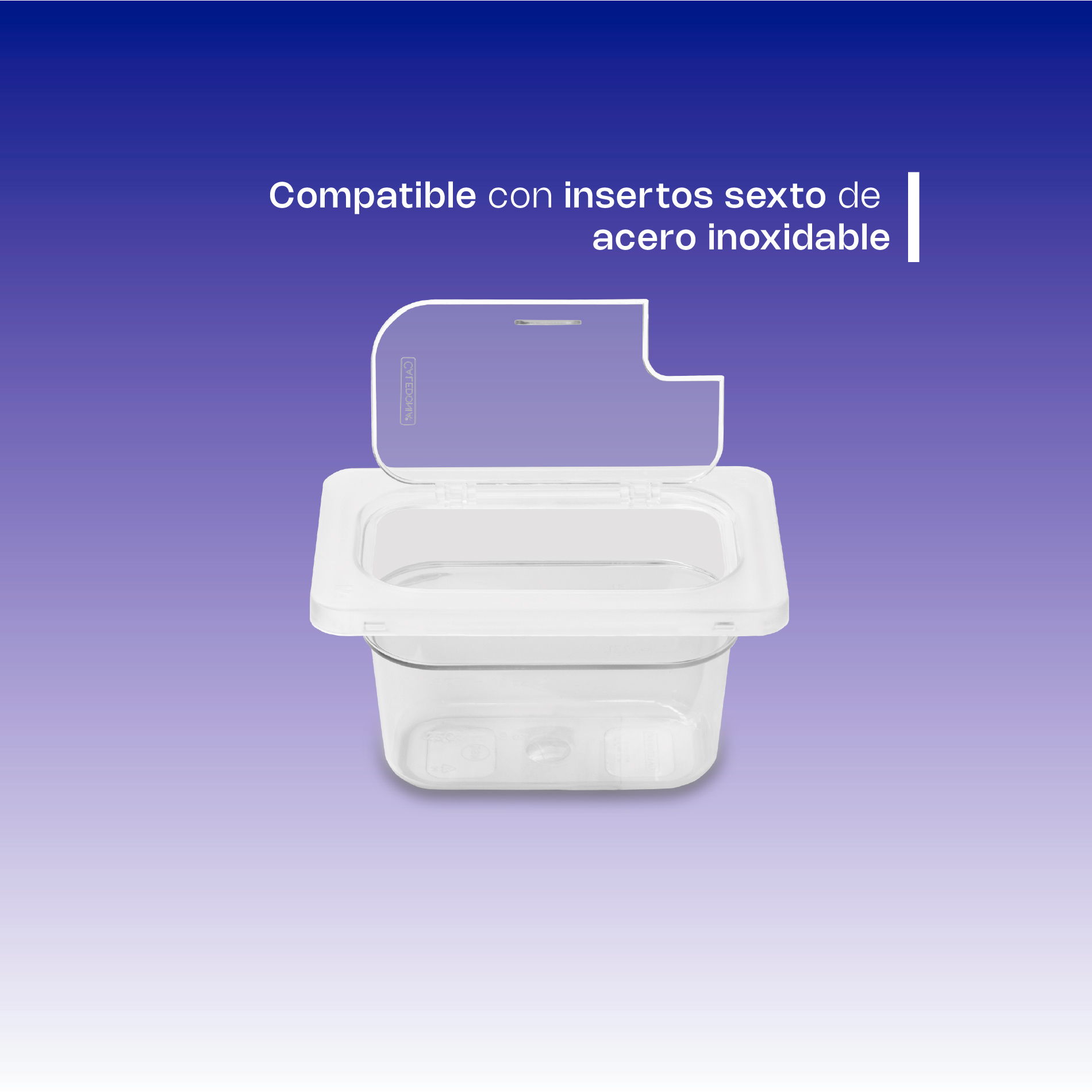 Tapa con Bisagra para Inserto Inox Sexto