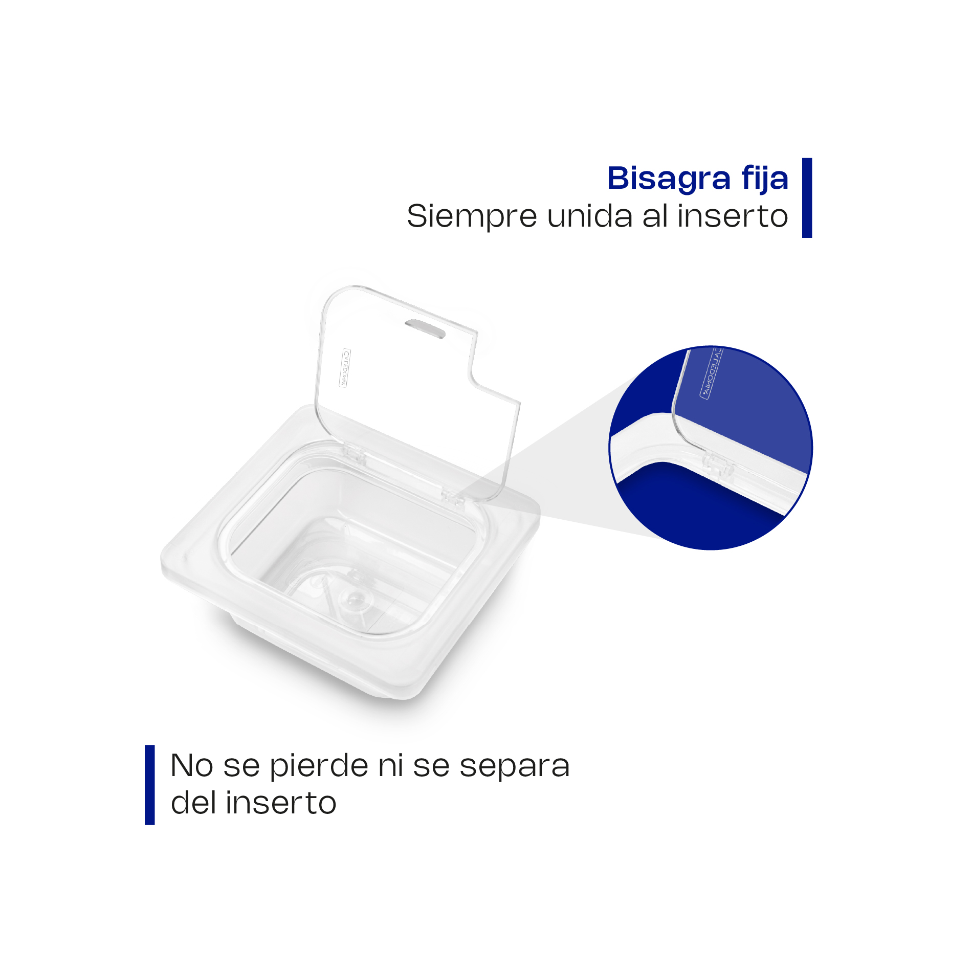 Tapa con Bisagra para Inserto Inox Sexto