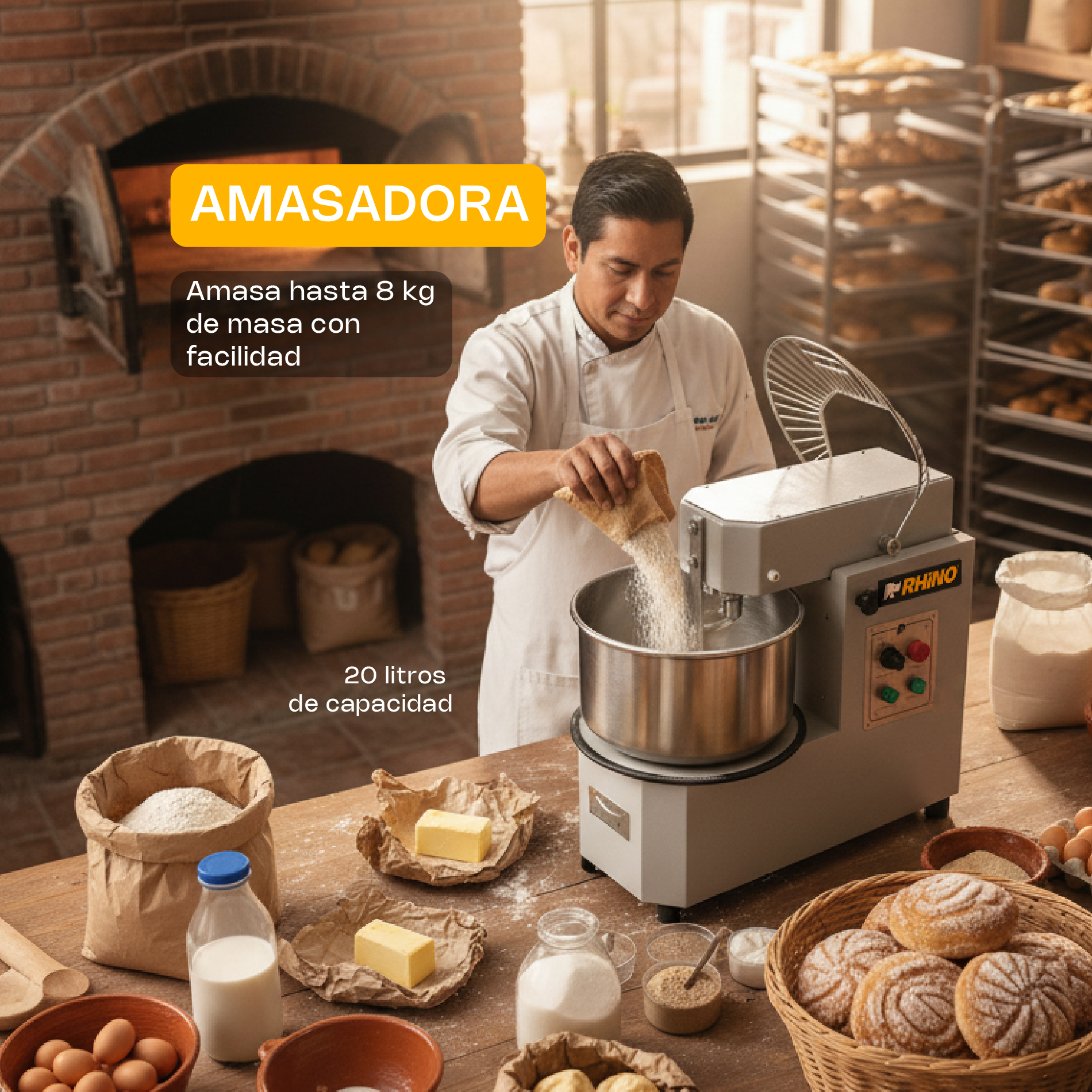 Amasadora de Procesamiento Prolongado 20 L