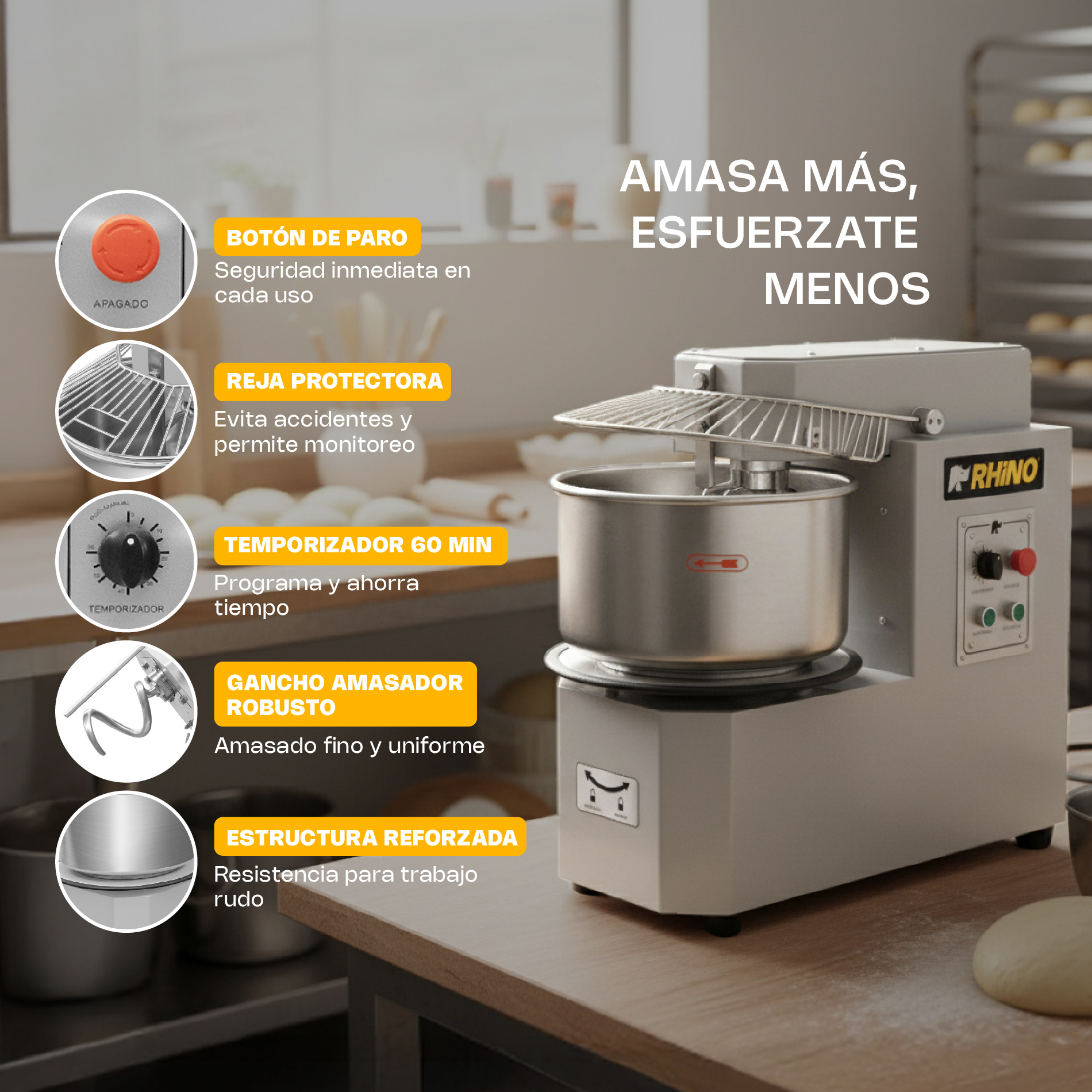 Amasadora de Procesamiento Prolongado 20 L